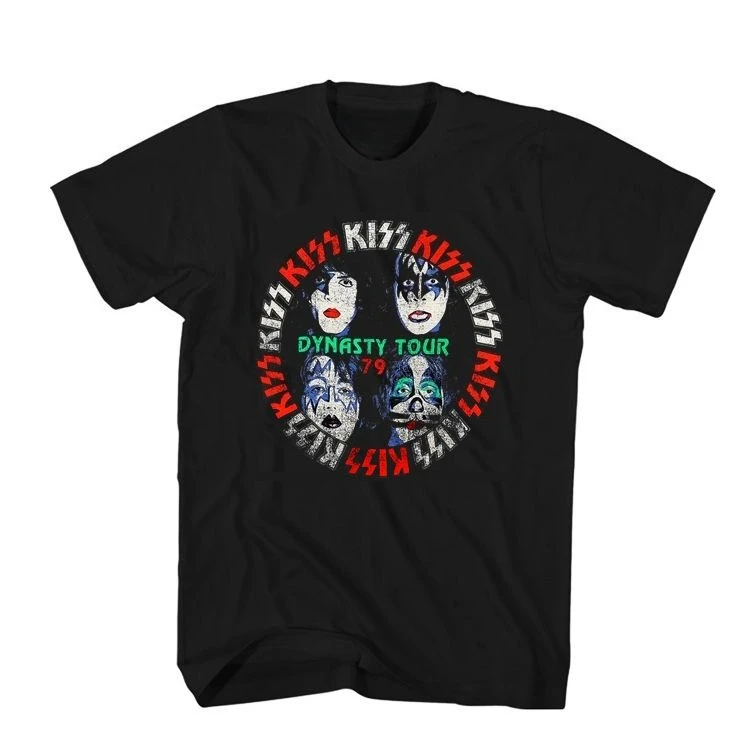 

Dynasty Tour 1979 T-shirt, KISS Band Rock American Retro Punk Short-sleeved T-shirt
