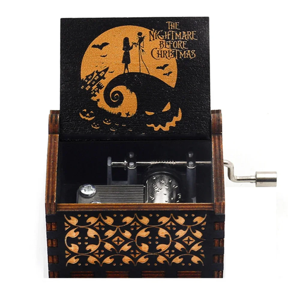 !-! حار خشبي كرنك اليد سعيد هالوين صندوق تشغيل الموسيقى أنت بلدي أشعة الشمس هالوين ديكور عيد الميلاد هدية عيد ميلاد #3