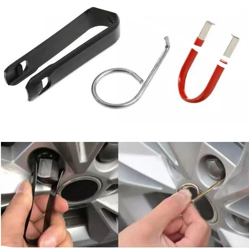 3Pcs/set Car Wheel Hub Bolt Nut Cover Removal Tool Car Tire Cap Puller Puller Tool For Cars Accessories