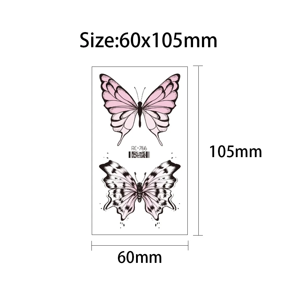 Small Size Butterfly Tattoo Waterproof Flower Temporary Tatto Sticker Sketch Drawings Body Art Club Vacation Make Up Accessories