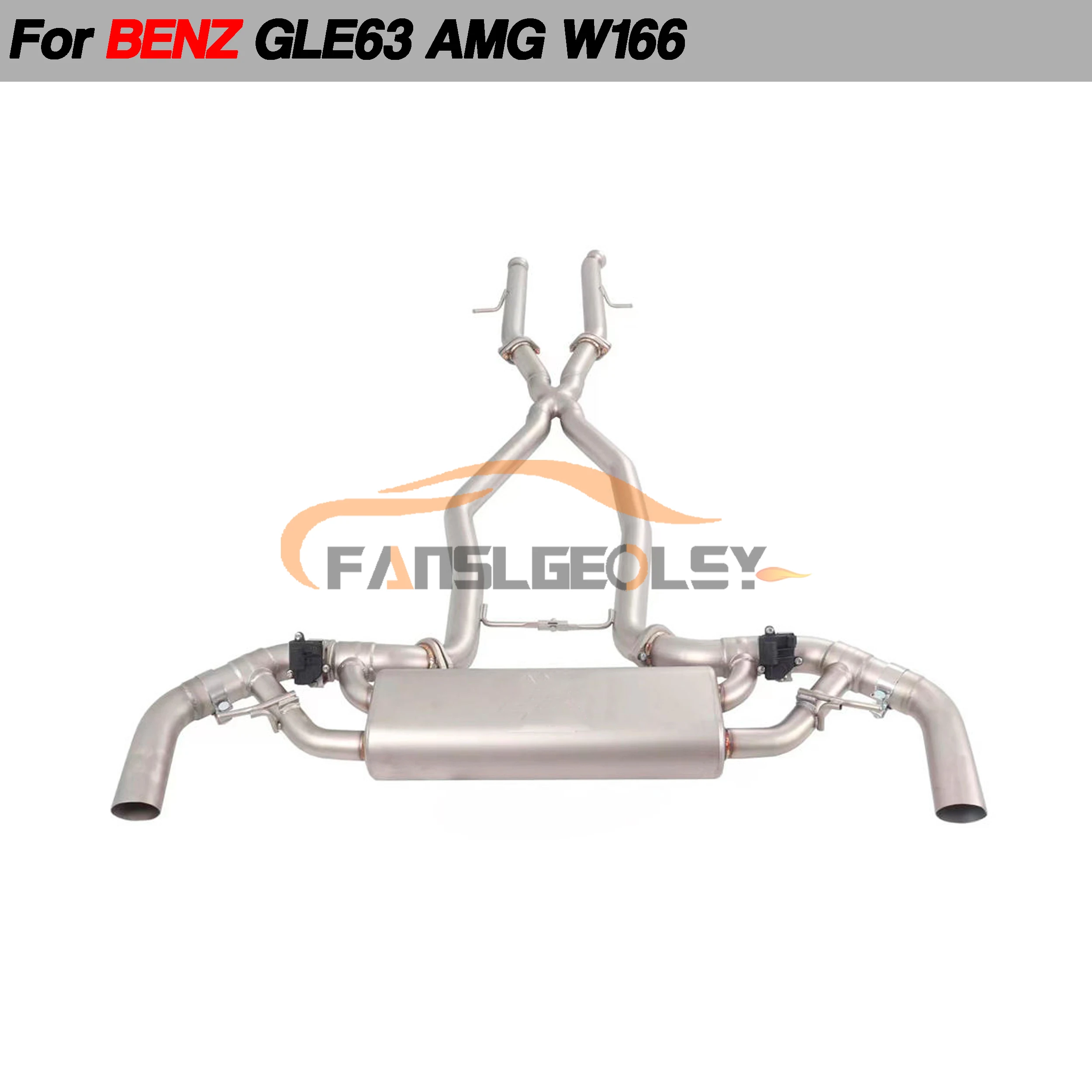 For Mercedes-Benz GLE63 AMG W166 Stainless Catback Performance Exhaust System Valve Muffler Pipe Tuning exhaust assembly