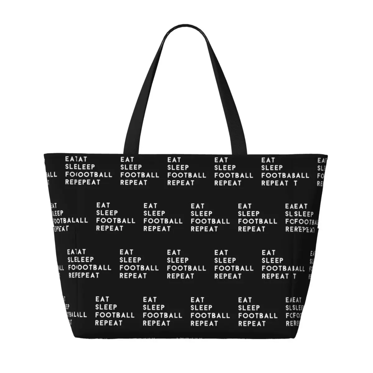 Eat Sleep Football Repeat Beach Tote Bag Sport Gym Yoga Duffle Borsa tote grande Borsa da viaggio da donna Borsa da fitness