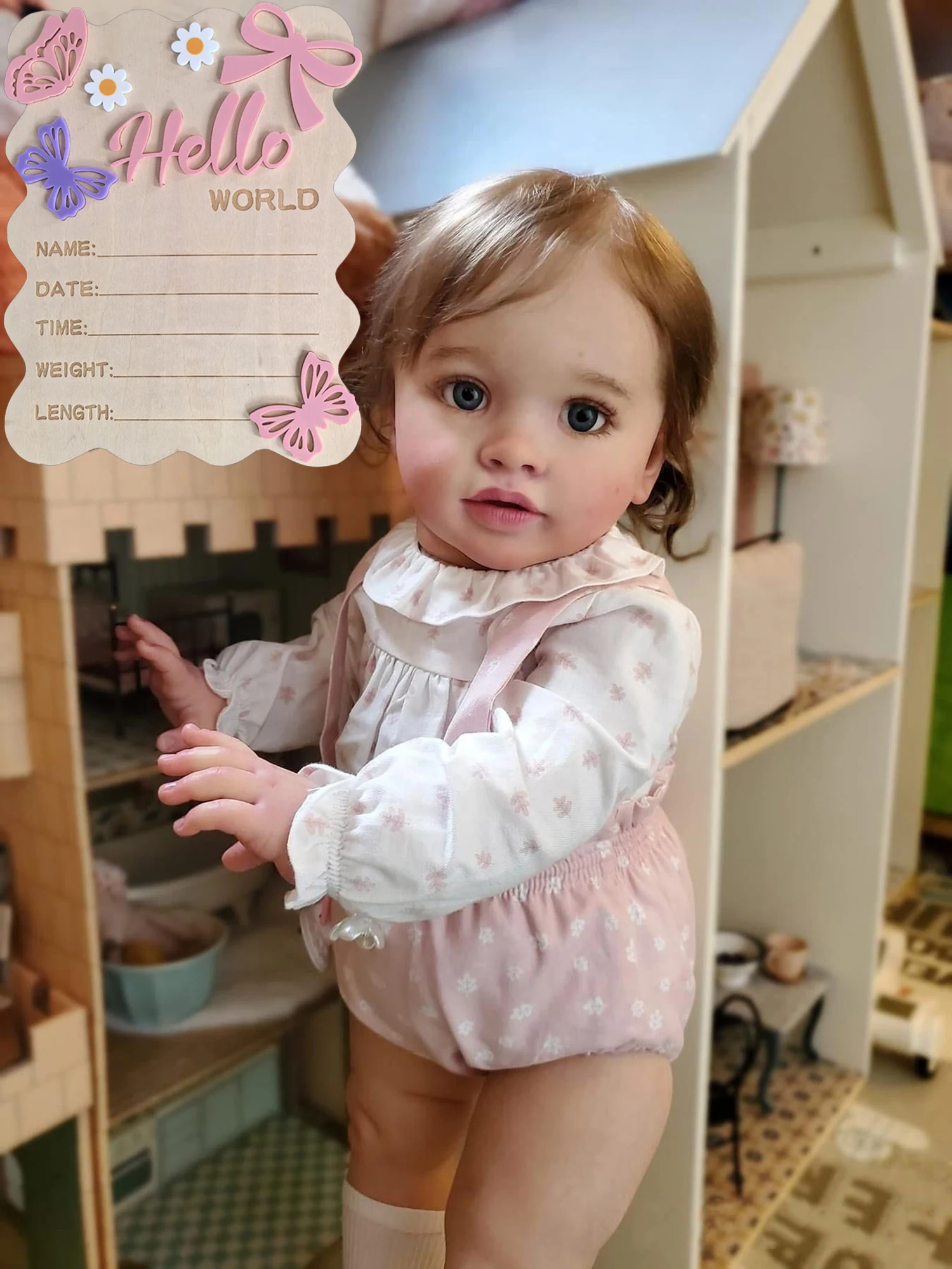 

26-Inch Imported Soft Silicone Handmade Lifelike Reborn Baby Doll NP-3075 3D Painted Reborn Baby Holiday Gift Companion Doll