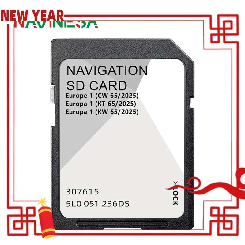 

32GB New Navigation GPS SD Card MIB2 A1 2025 for Skoda Sat 5L0051236DS Nav GPS Card