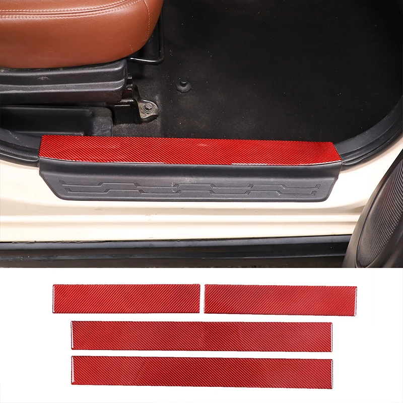 

For Kia Soul AM 2009-13 Soft Carbon Fiber Car Built-in Door Sill Anti-scratch Strip Sticker Car Interior Decoration Accessories