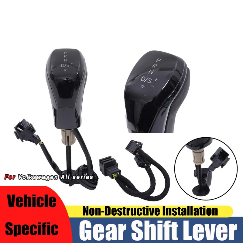 

Подходит для Volkswagen Golf светодиодная головка переключения передач, ручка автоматического переключения передач, ярко-черная, со световой ручкой рычага переключения передач