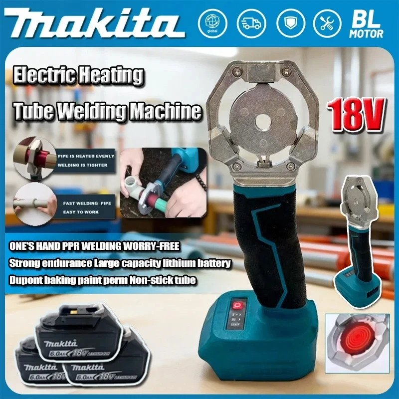 

Аккумуляторный аппарат для сварки труб Makita (PPR/PE) с функцией пайки, для пластиковых труб, нагревательный паяльник для термоплавления, для аккумулятора 18В