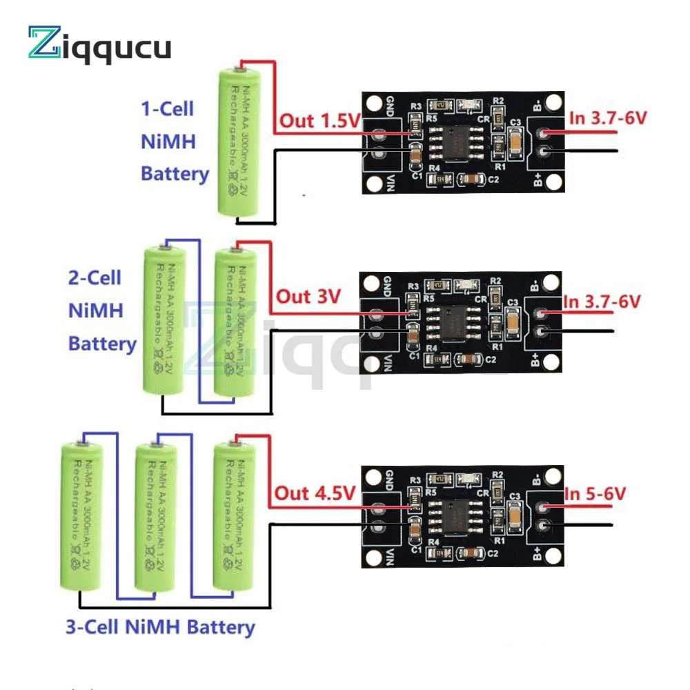 1S 2S 3S NiMH Rechargeable Battery Charger Charging Module Board  1A Smart Charger Module Charging board 1.5V 3V 4.5V