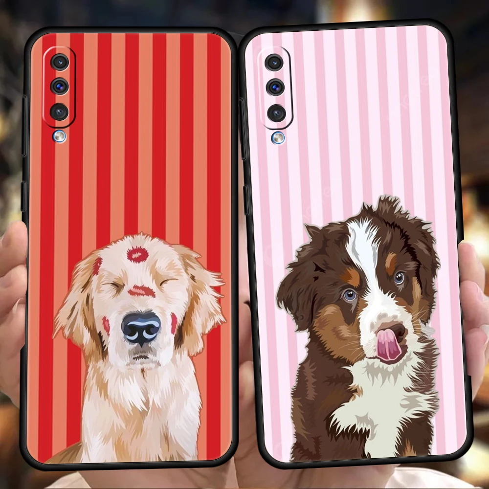 Phone Case Cover for Samsung Galaxy A57 A56 A54 A40 A37 A36 A34 A40 A30 A24 A16 A14 A12 5G Soft TPU Shell Cute Cartoon Dog