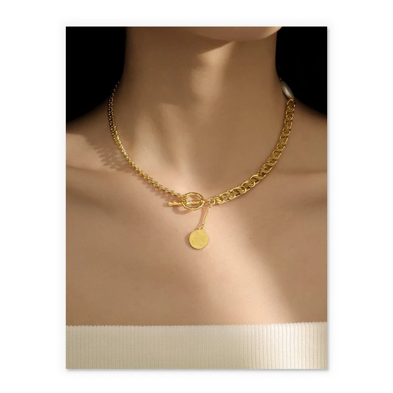 

European and American ins fashion niche design cold wind natural pearl collarbone chain necklace jewelry women