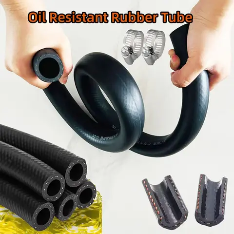 Tubo resistente all'olio ID4-25mm Tubo in gomma flessibile resistente all'olio diesel benzina Tubo a pressione multiuso resistente al calore addensato