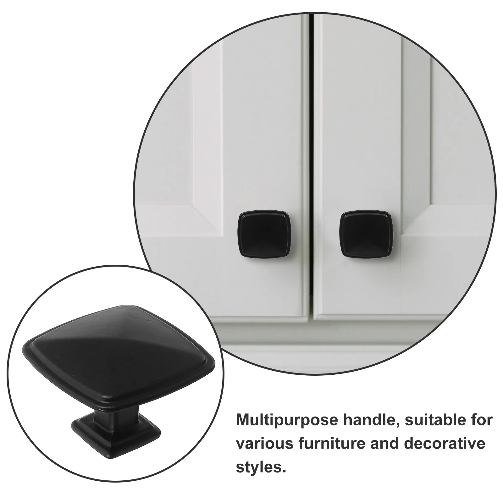 

6 Pcs Cabinet Knobs Handle Hardware Pulls Cupboard Door Handles for Cupboards Round Black Drawer