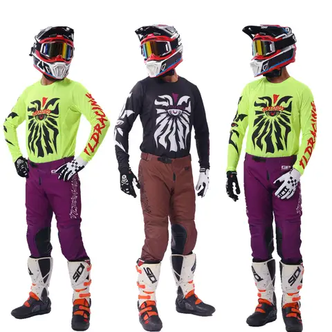2026 FH Flo Yellow Mx Jersey And Pant Motorcycle Suit Enduro Suit Off Road Motocross Jersey and Pant Dirt Bike Kit