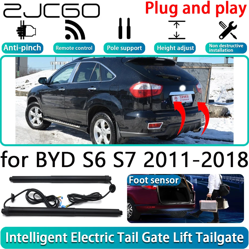 

ZJCGO for BYD S6 S7 2011-2018 Car OEM Electric Powered Tailgate Power Liftgate Automatic Tailgate System With Foot Sensor