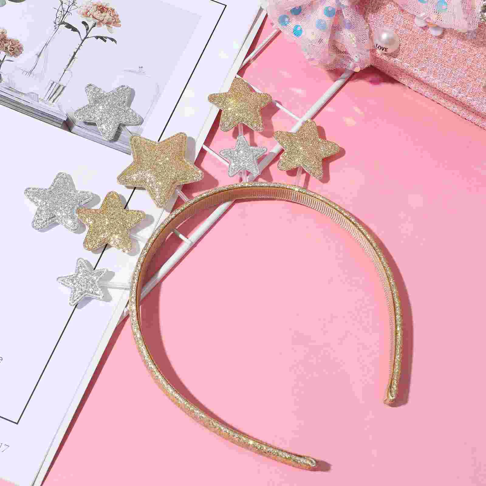 Pentagram Headband Hair Hoop Halloween Costumes Gold Clips Hairpin Party Supplies Child Bride