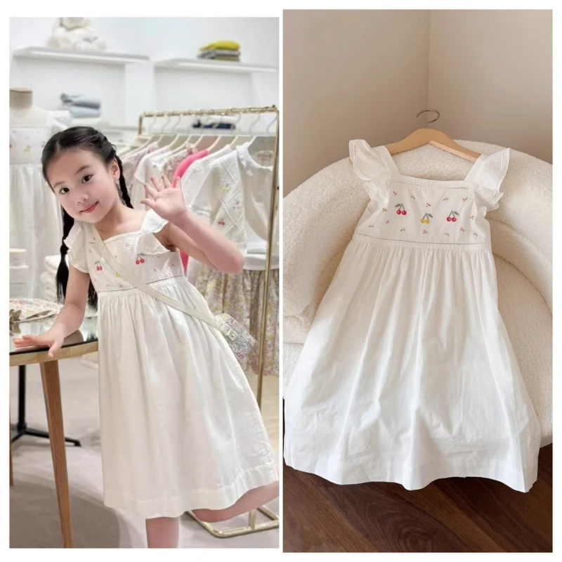 

Топ с вышивкой, футболка с длинными рукавами, наряд принцессы, детская одежда, хлопковое платье с цветочным принтом для девочек, детские платья в клетку с цветочным принтом