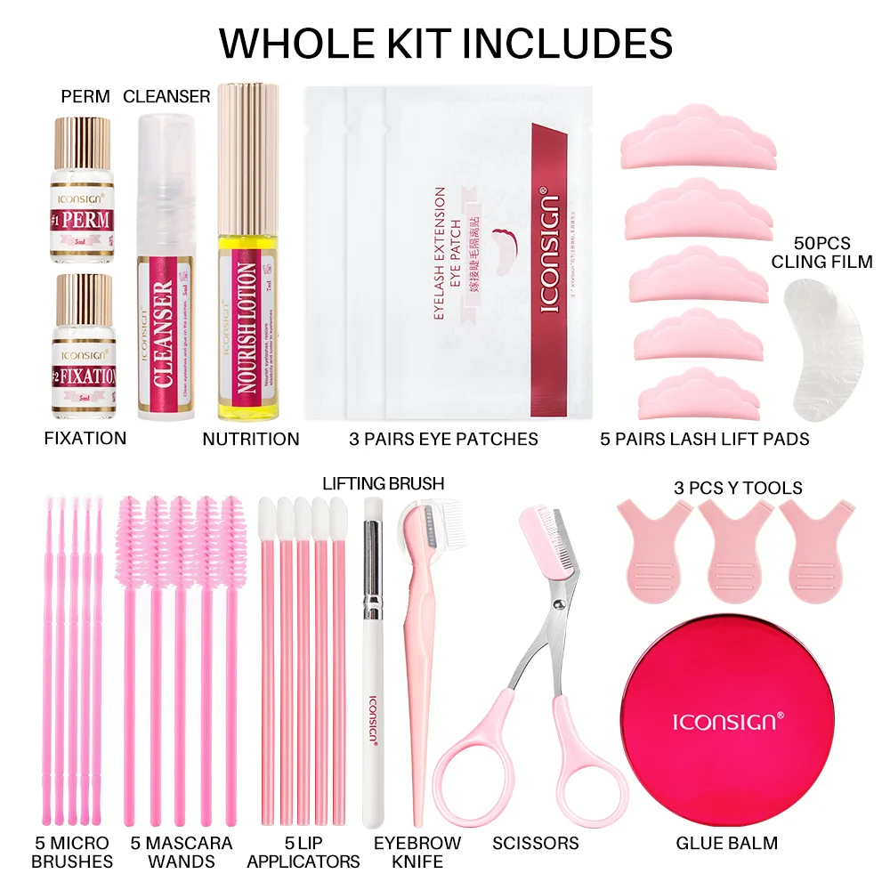 ICONSIGN 2IN1 Fast Perming Lash Liftng Kit Lasting 6-8 Weeks Mascara Eyelash Enhancer Brow Lamination Makeup Tools