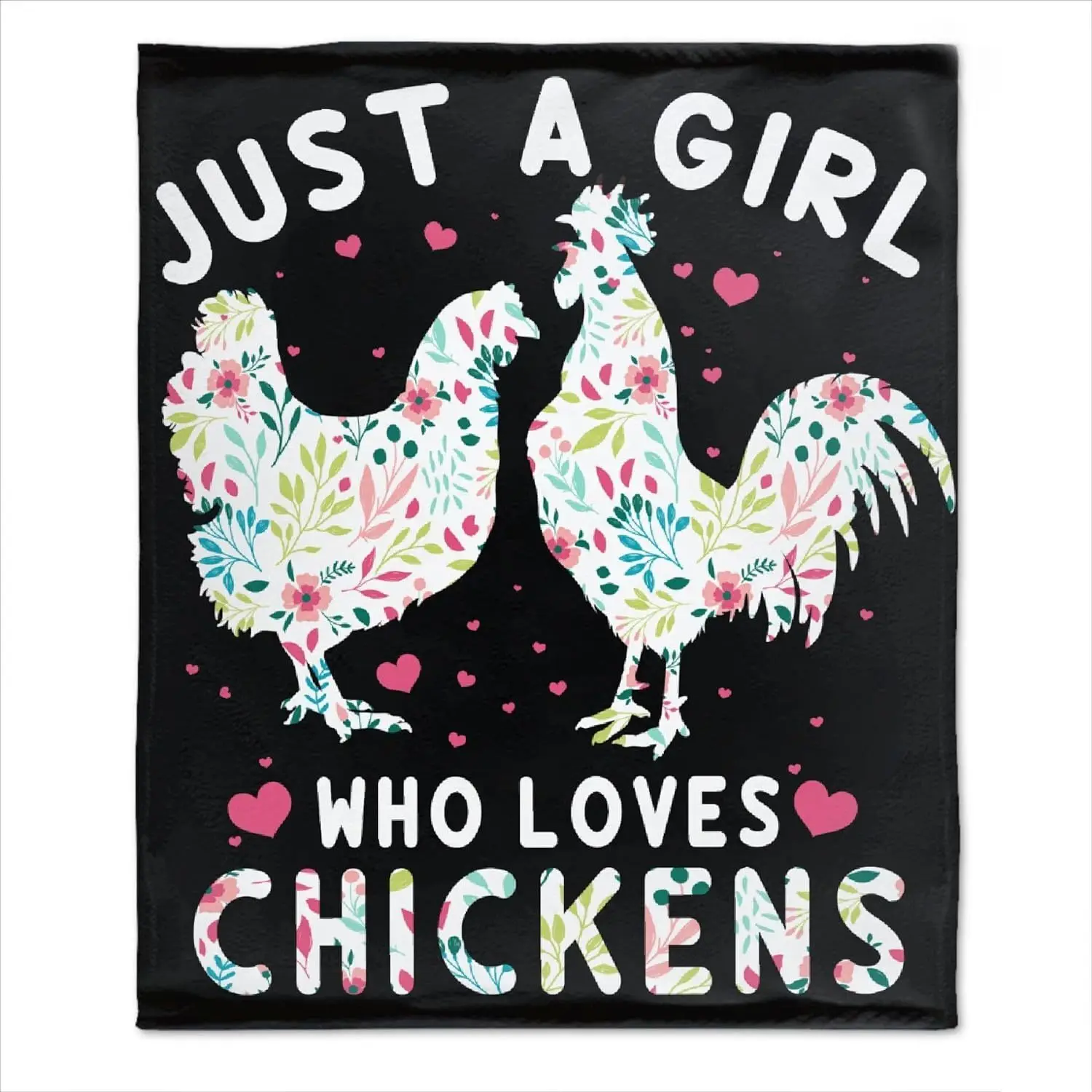 Chicken blanket gift, just a girl who loves chicken blankets, lightweight flannel blanket, for a toddler's newborn bed/sofa