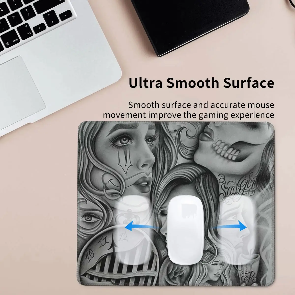 

Sad Eyes Chola Clown Mouse Pad Computer Keyboard Mouse Mat Gaming PC Laptop Desk Mat Office Accessories Table Mats