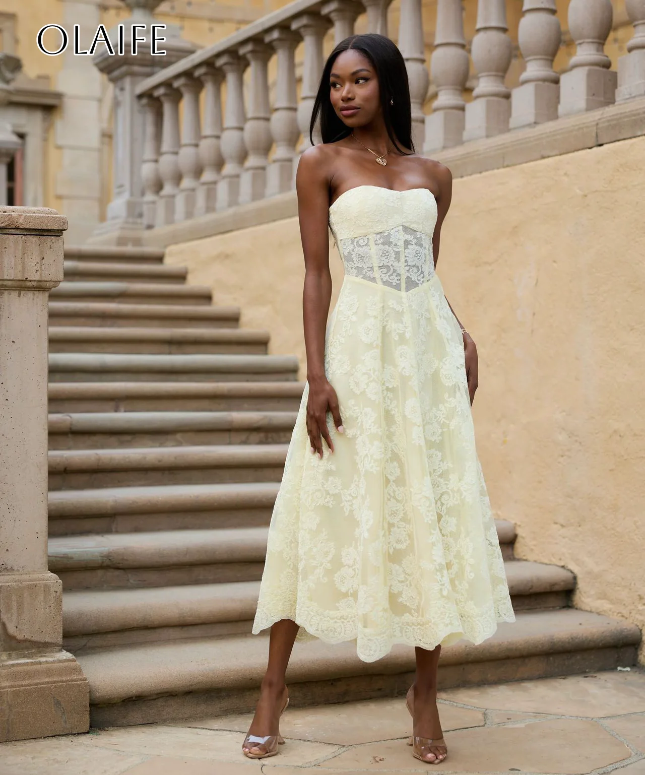 Sweetheart Lace A-line Prom Dresses Sleeveless Tea Length Bow Pleated Party Wear Customized vestidos de festa