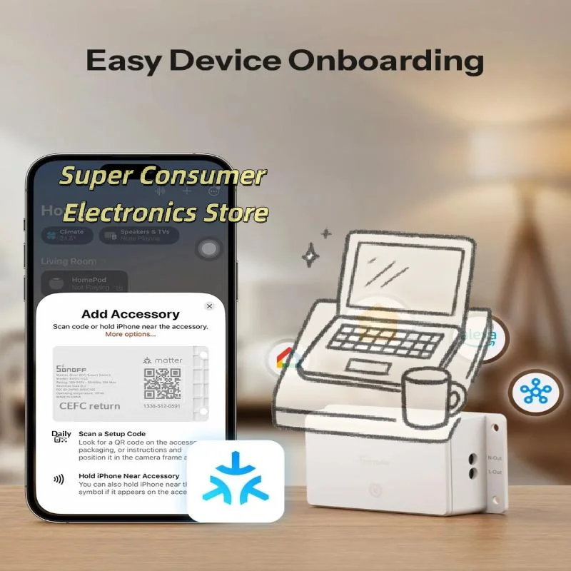 

Gen5 Matter WiFi Smart Switch BASIC-1GS - Large Touch Surface, Compatible with Major Smart Home Ecosystems