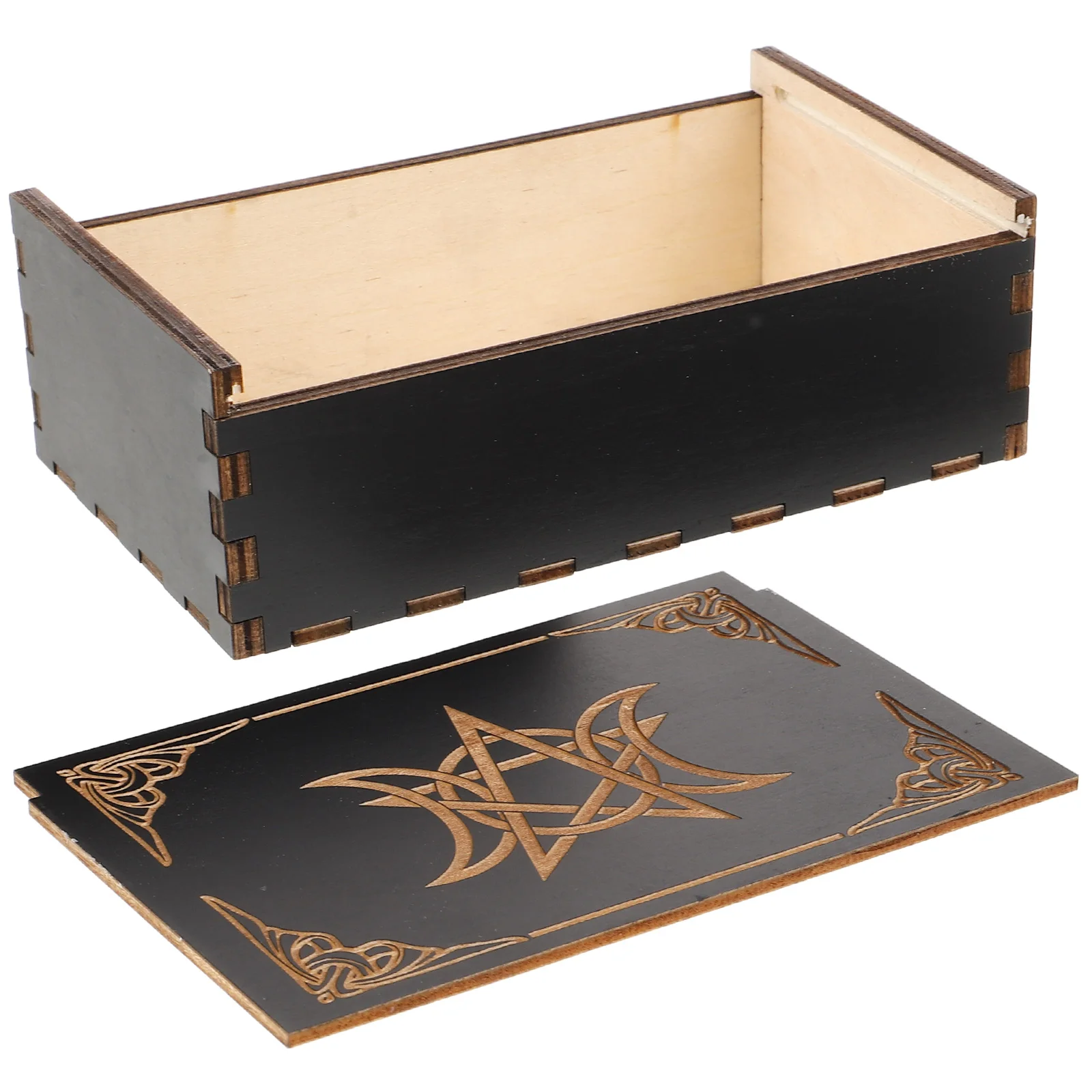 

Black Wooden Tarot Card Storage Box Multifunctional Organizer Games Card Holder Portable Wooden Storage Case
