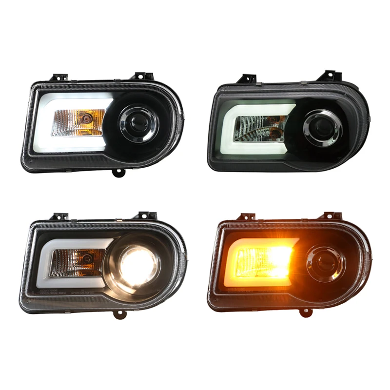 DRL Lamp Car OEM Car Head Light Modify Semi-assembly LED Xenon Headlight for Chrysler 300C 2005 2006 2007 2008 2009 2010