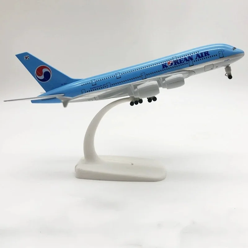 

NEW Alloy Metal KOREA KOREAN AIR A380 Airways airplane toy Model Diecast Air Plane Model Aircraft w Wheels 20cm scale aircraft