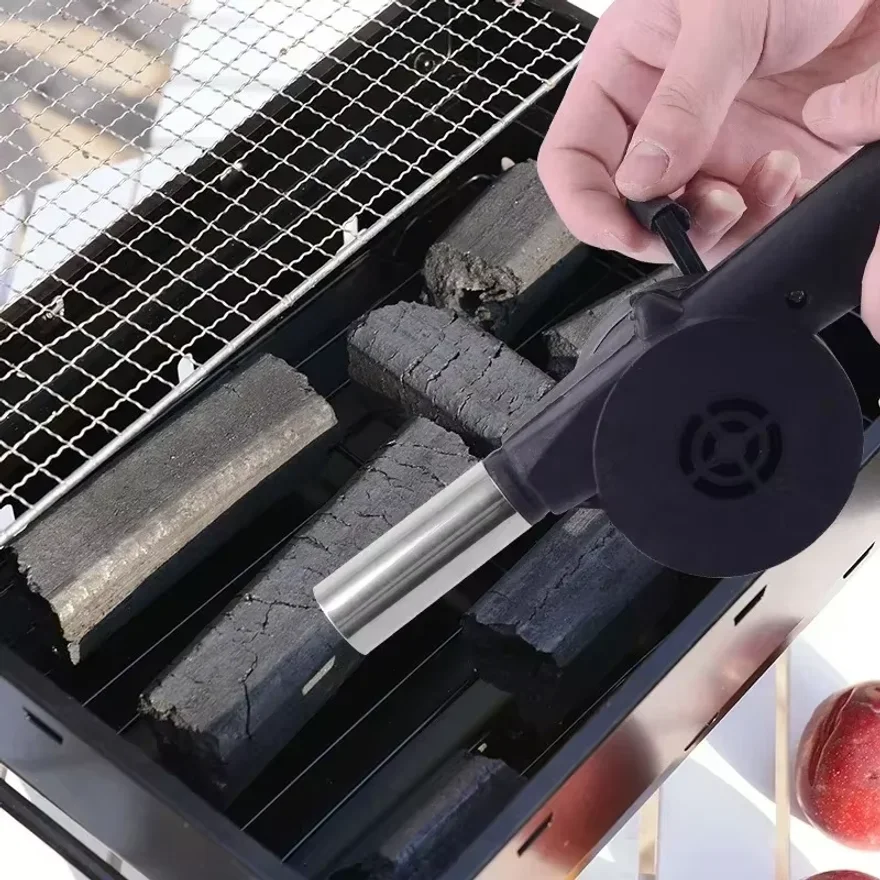 BBQ Fan Air Blower Fast Fire Starter Portable Manual Hand Crank for Outdoor Picnic Camping Cooking Barbecue Charcoal Grills Stov