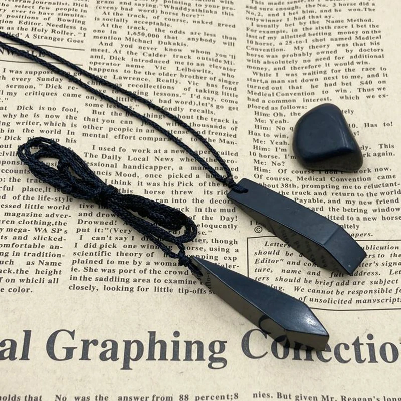 Rhombus Shungite Pendant Natural Stone Jewelry Accessory for EMF Protection