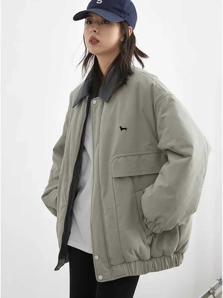 CHIC VEN Fashion Women Jacket Solid Loose Casual Cotton Thick Warm Jackets Female Coat Workwear Autumn Winter 2024