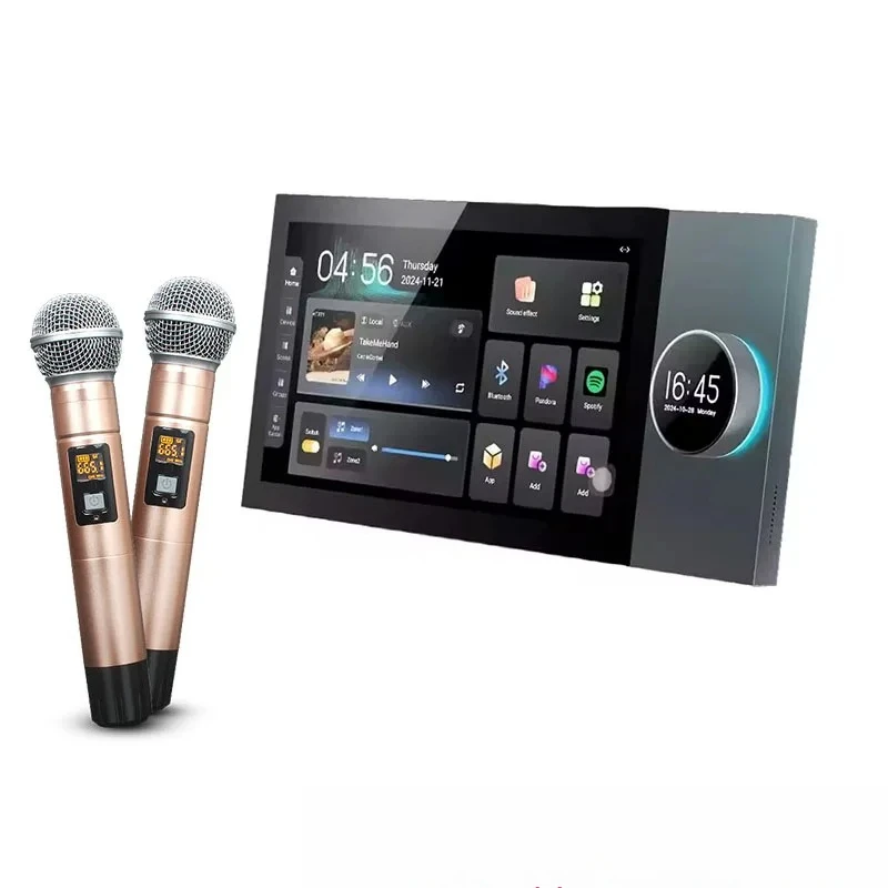 7-Inch Smart Control Panel WiFi 8*25W Home Theater System Android Ceiling Speaker for BT Wall