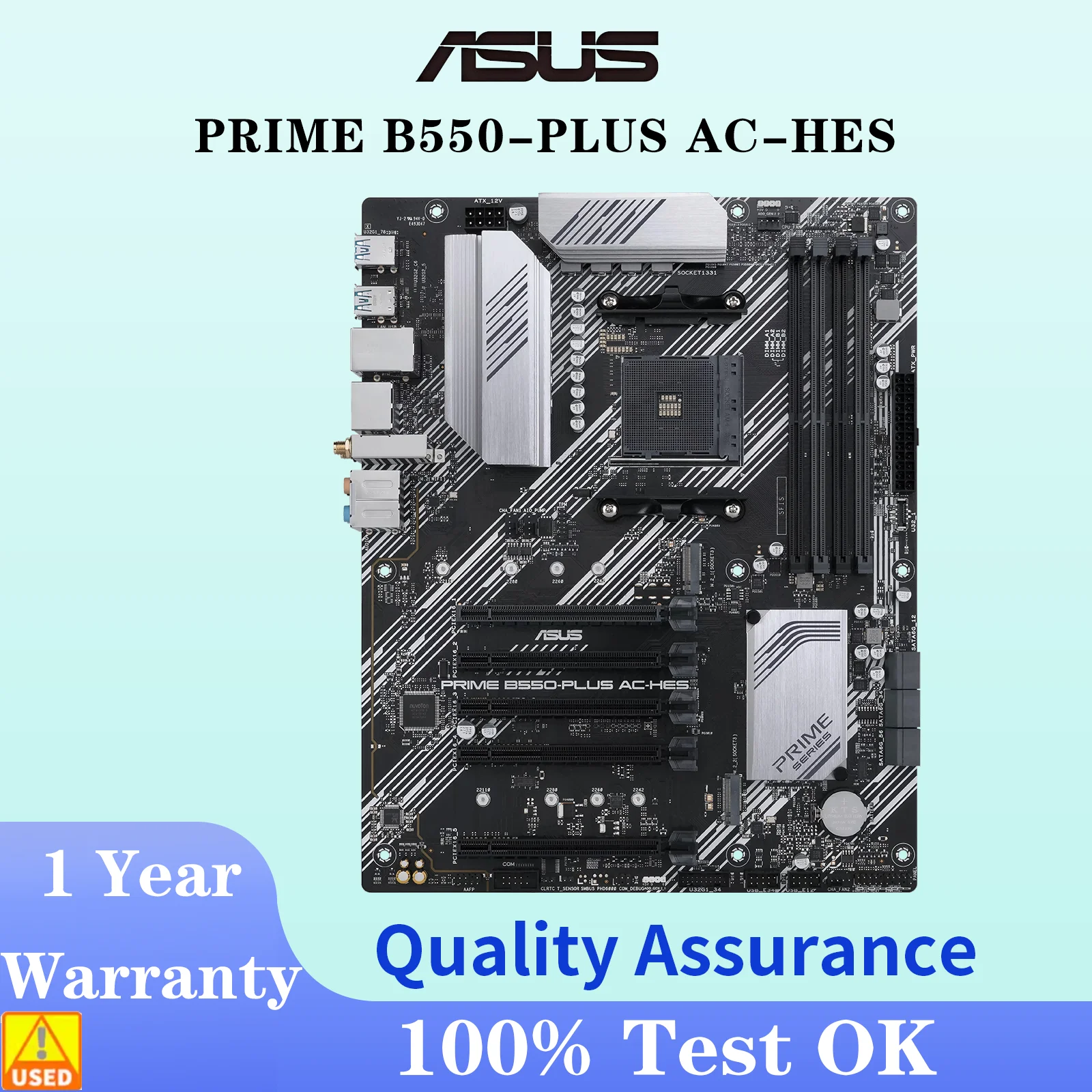 ASUS PRIME B550-PLUS AC-HES 마더보드 소켓 AM4 CPU DDR4 4866(오버클럭) 메모리 칩셋 B550 ATX 메인보드
