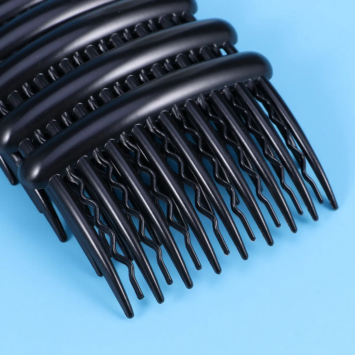 

12Pcs Plastic Hair Clip Combs 17 Teeth Small Side Hair Clips 8x5cm Classic Slide Hairclip for Women Dark Coffee Black