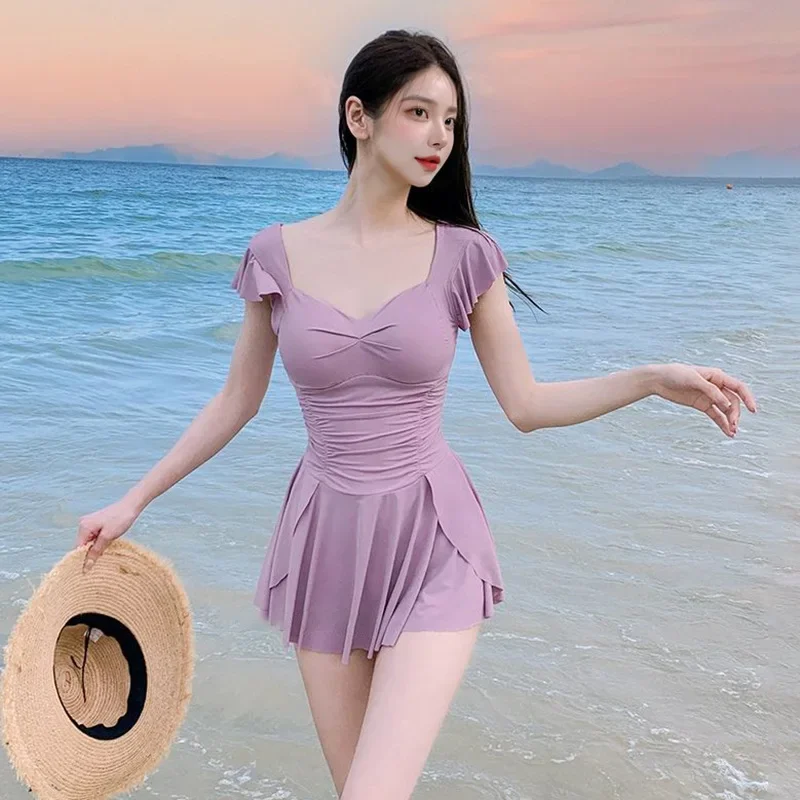 Women's Lace Printing Beach Dress, Bathing Suit, Bikini Cover Up, Korean Version, Summer Sexy Fashion