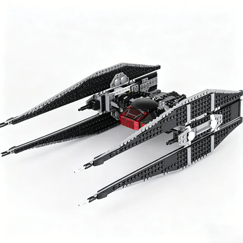 630 Piezas MOC Serie Batalla Espacial, Modelo de Caza Estelar TIE de Kylo Ren, Bloques de Construcción DIY, Ladrillos de Ensamblaje Creativo, Regalo para Fiestas y Festivales