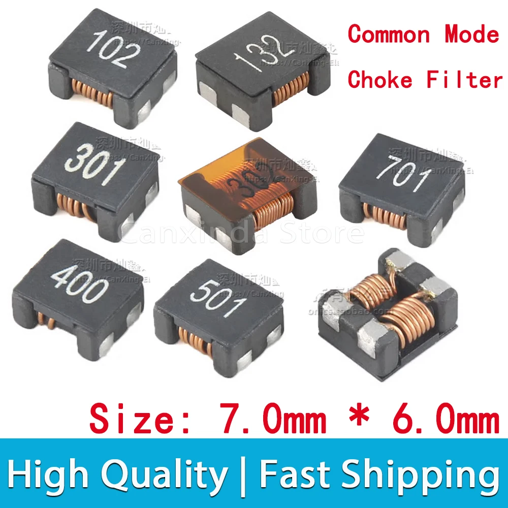 5pcs ACM7060 SMD Common Mode Filter 300ohm 500ohm 700ohm 1000ohm 1300ohm 3000ohm 4A 5A 15A Current Inductor Choke Coil 7x6mm