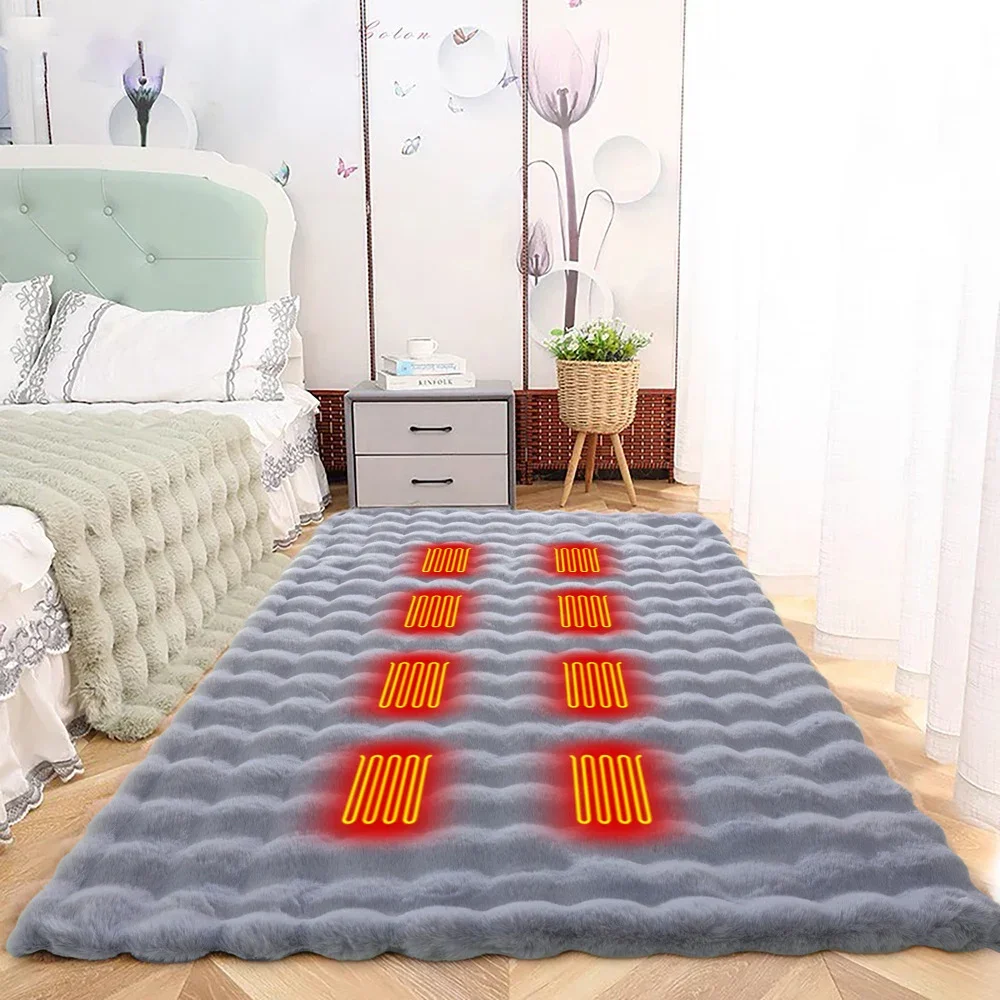 

Intelligent Heating Blanket Shawl Can Be Worn Winter Home Blanket Imitation Rabbit Fur Warm Cover Blanket Sofa Electric Blankets