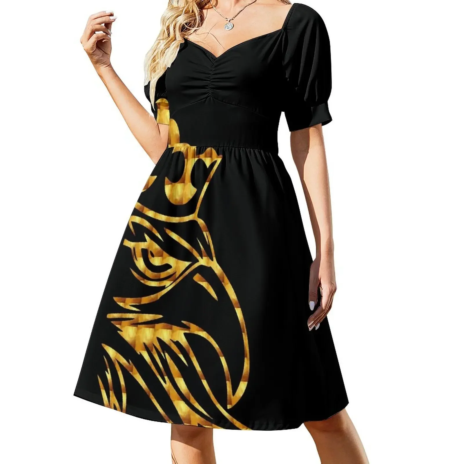 

Golden Griffin Short-Sleeved Dress dresses for women 2025 luxury designer party women evening dress Dress