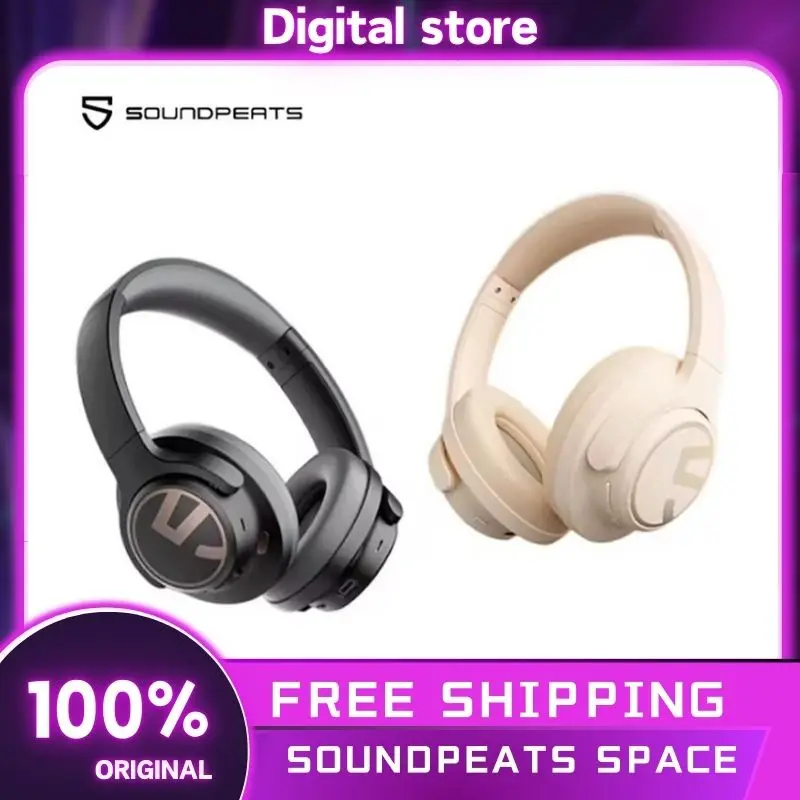 

Soundpeats Space Wireless Bluetooth Headphone Noise Reduction 123h Battery Life Subwoofer Active Headsets HD HiFi Game Earphones