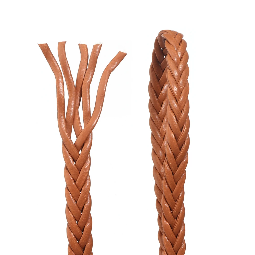 5 Yards 8mm Flaches Geflochtenes PU-Lederseil Buntes PU-Lederband für DIY Handgemachte Halsketten Armbänder Schmuckherstellung – Detail 2