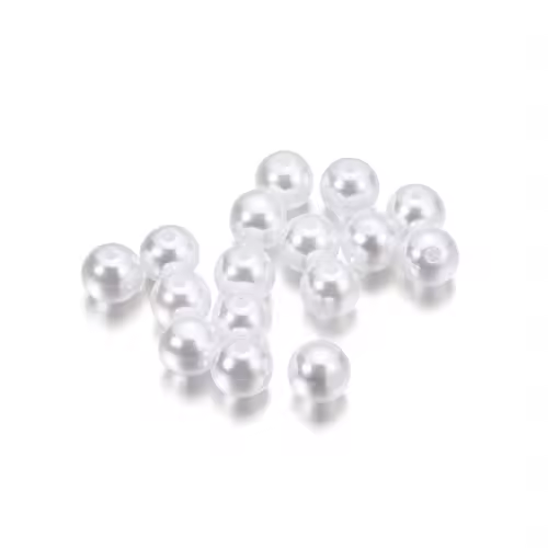 10-1000pcs/lot 3-20mm Straight Holes Acrylic Imitation Pearl Beige Bracelet Round Beads For DIY Craft Jewelry Making Supplies - Image 14
