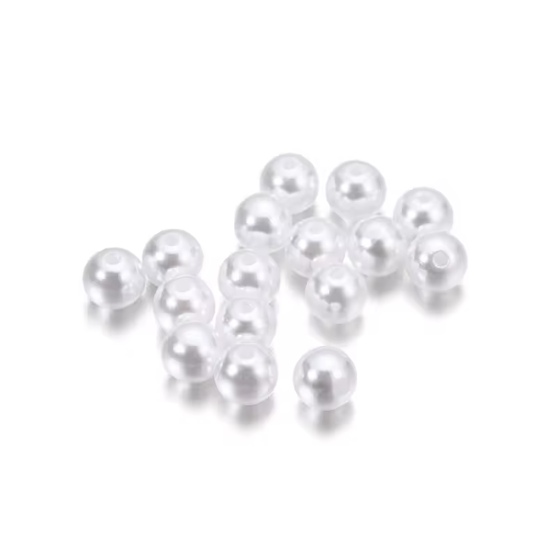 10-1000pcs/lot 3-20mm Straight Holes Acrylic Imitation Pearl Beige Bracelet Round Beads For DIY Craft Jewelry Making Supplies - Image 14