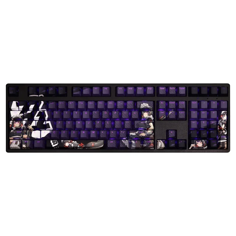 Ellen Joe Gaming Keycap Set PBT Sublimation Cherry Profile Keycaps for Mechanical Keyboard Accessories Custom Keycaps Shark Girl