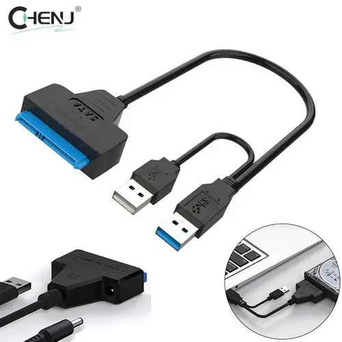 Adaptador de Cable SATA a USB 3,0/2,0, hasta 6 Gbps, pines 7 + 15/22, compatible con disco duro externo SSD HDD de 2,5 pulgadas, Sata III, SATA3