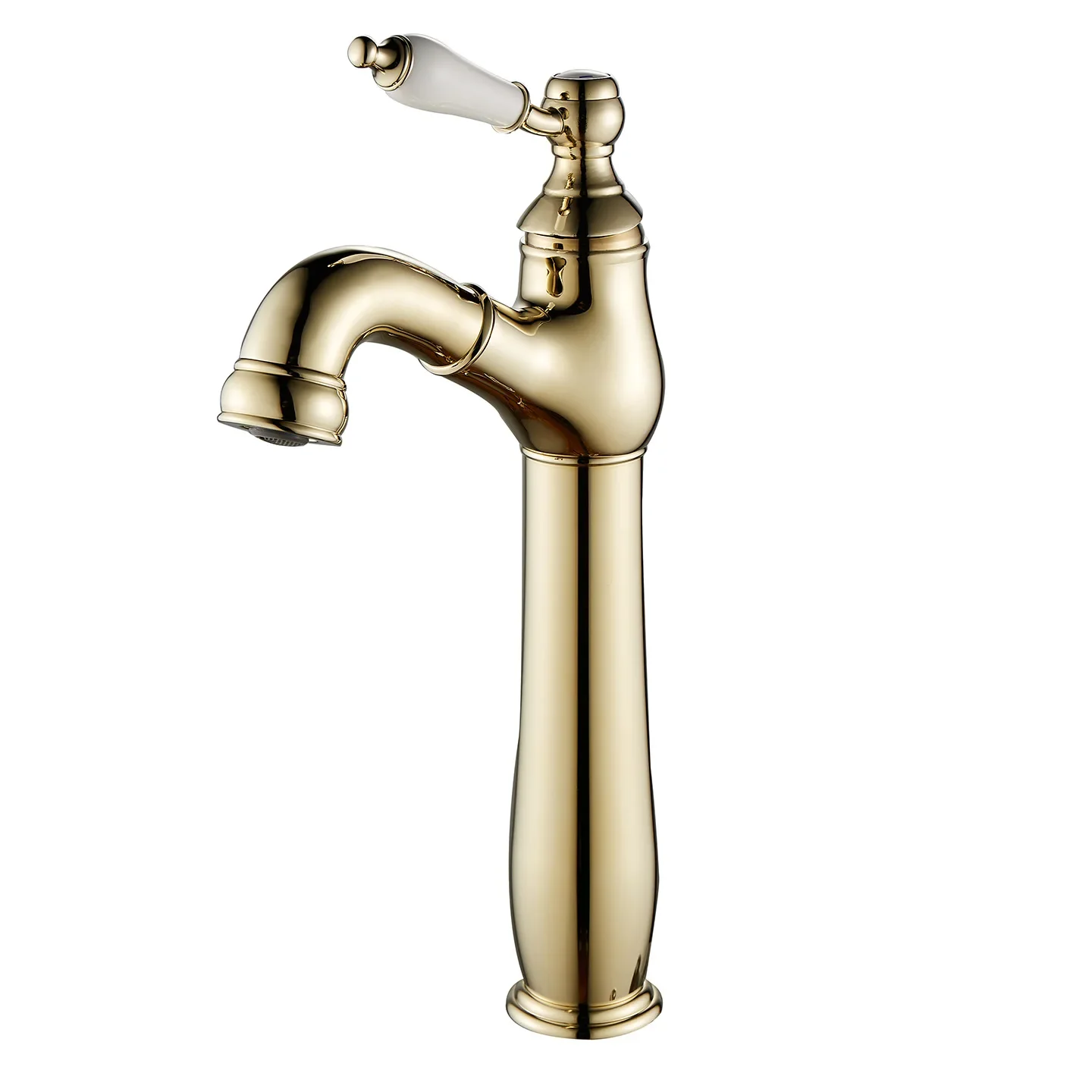 

French all-copper pull-out faucet, basin faucet on stage, wash basin, hotel bathroom cabinet, ceramic handle, hot and cold fauce