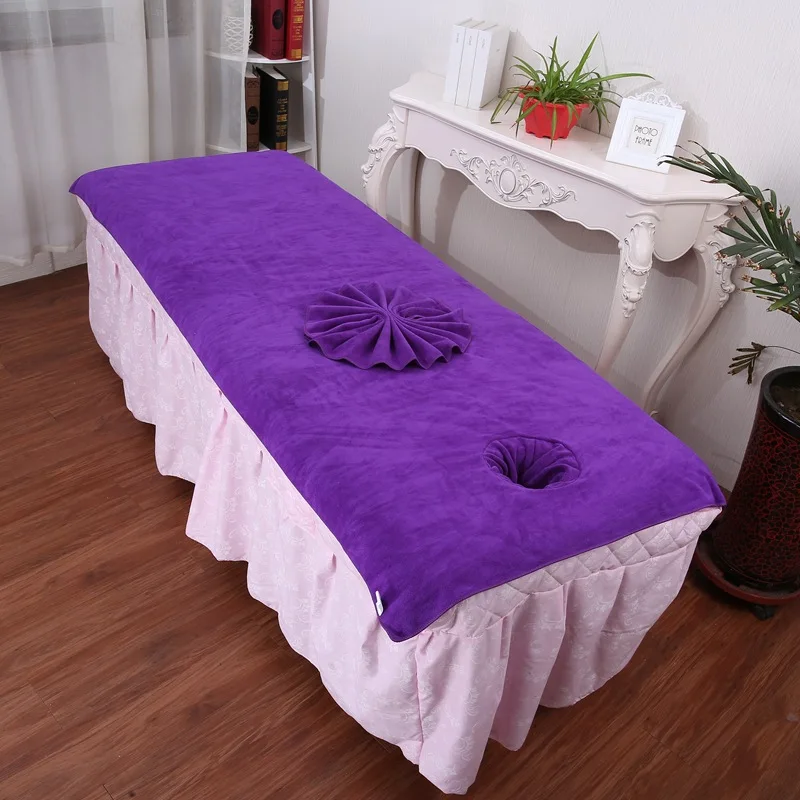 Thickened Beauty Bedsheet Cosmetic Salon Sheets Massage Treatment Soft Sheets Spa SPA Bed Table Cover Sheets with Hole