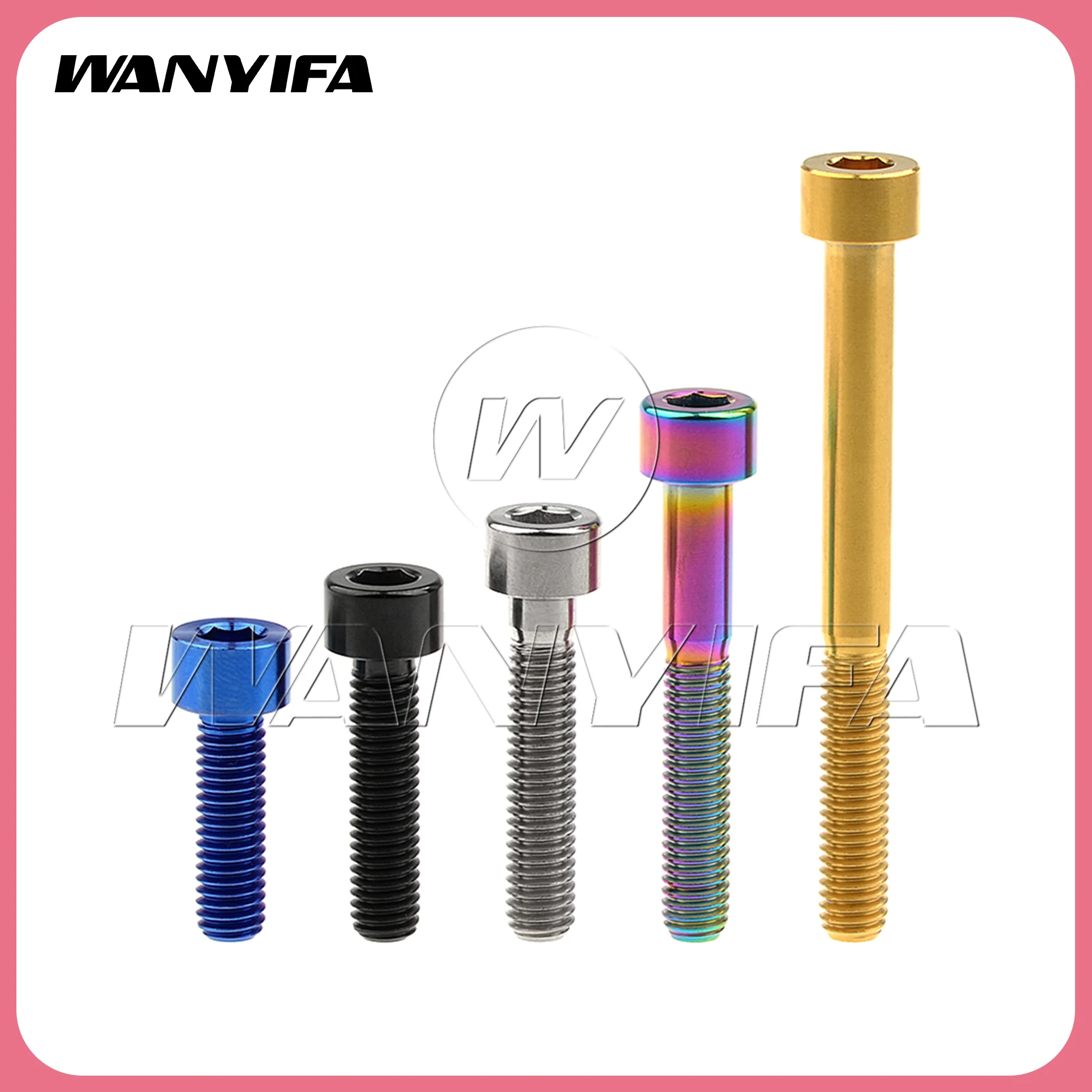 Wanyifa 10 pièces boulon en titane M5/M6x10 12 15 16 18 20 23 25 30 35 40 45 50 55 60 65mm DIN912 tête hexagonale pour pièces de VTT
