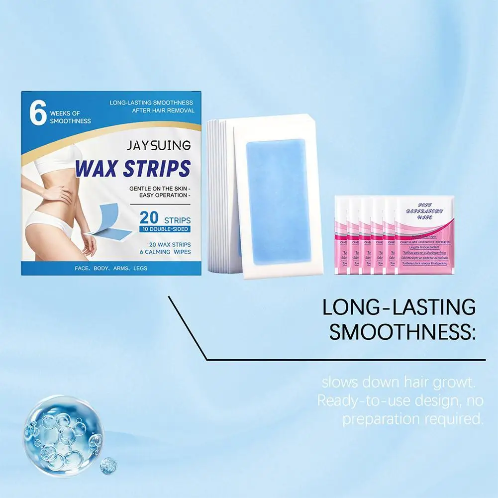 

New 1set Professional Hair Removal Wax Strips for Summer Depilation Double Sided Cold Wax Paper for Leg Body Face Useful