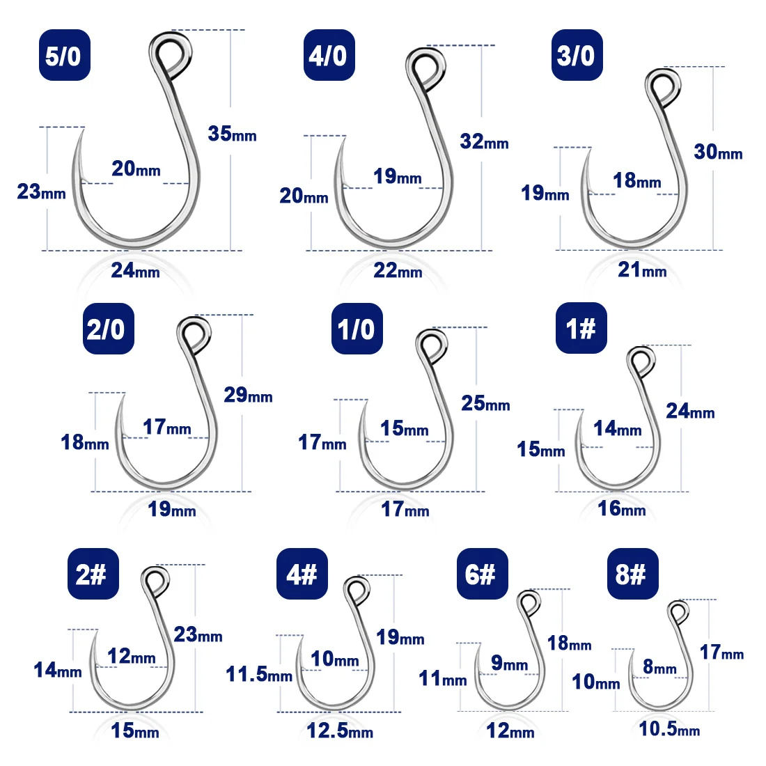 Anzuelos Jigging Inline 9KM – Ojo de carpa con púas para vinilo - imagen 4